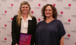 The Women’s Patient and Visitor Services Manager Stephanie Mahon with Betty Amsden Foundation Executive Officer Carly Severino Moran