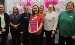 Members of the NICU team celebrate with award winner Erin Mercieca.